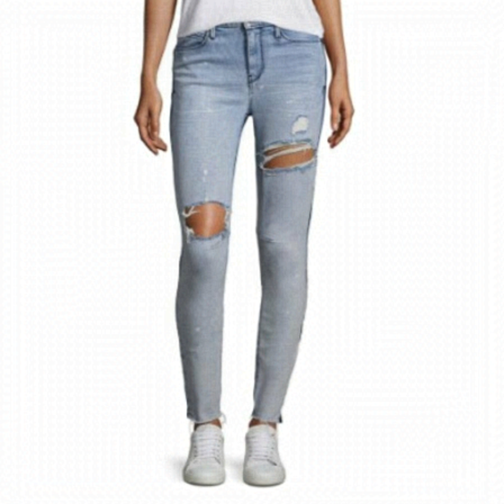 𝅺rta Gypsy Distressed Two Tone Skinny Jeans Size 29